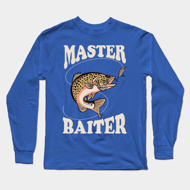 Master Baiter Fishing Long Sleeve T-Shirt by devilcat.art